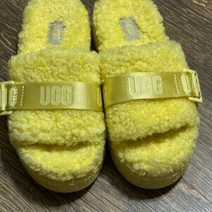 UGG  Yellow Fluffy Slippers